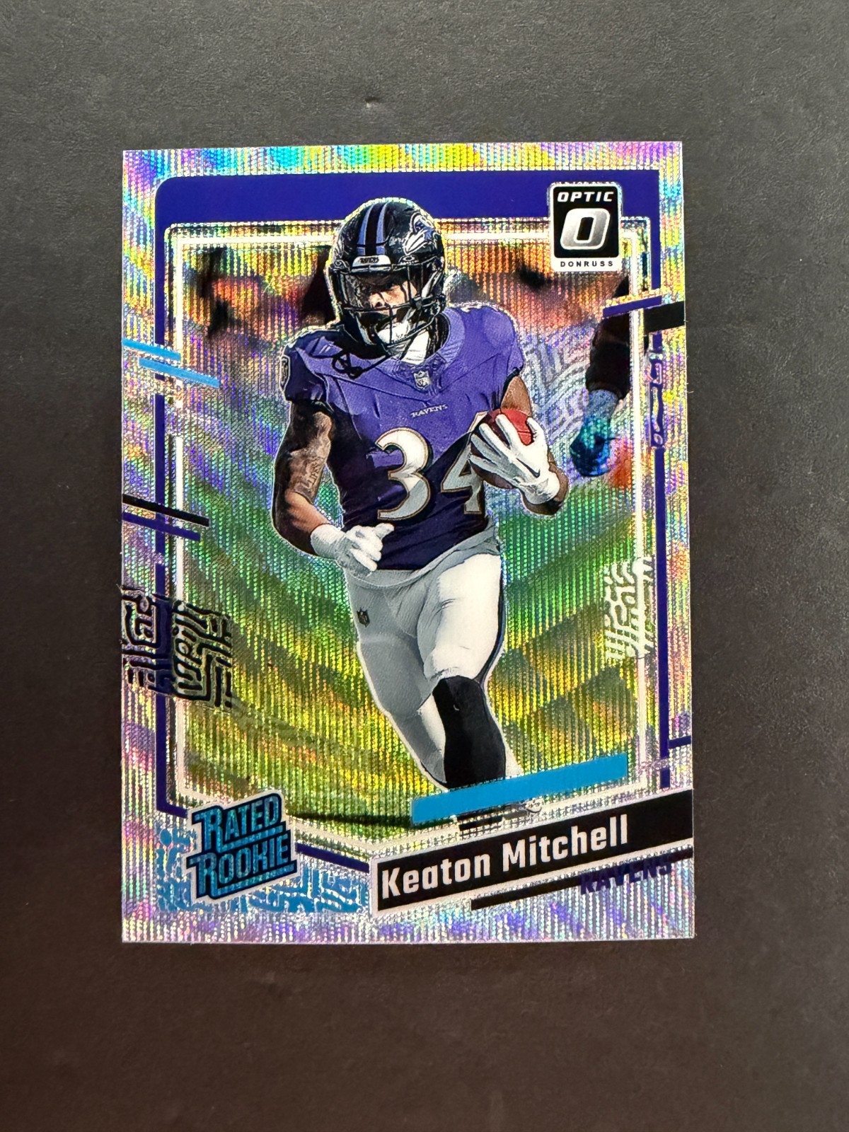 Keaton Mitchell 2023 Panini Donruss Optic Rated Rookie Wave /300 #207
