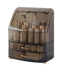 Plukers Makeup Organizer Countertop Vanity with Transparent Lid Drawers Waterpro
