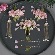 Chinese Hanfu Hair Accessories Set Hair Clip Hairpins Haircomb Headdress Retro
