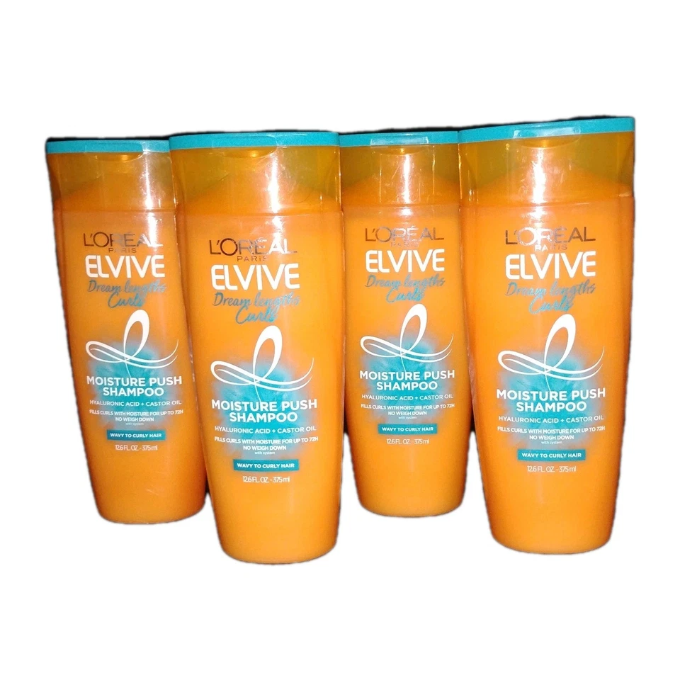 Lot Of 4 Loreal Elvive Dream Lengths Curls Moisture Push Shampoo • 12.6 fl oz  - Image 4 of 4
