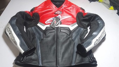 Alpinestars Faster Mens Motorbike Cowhide Leather Racing Motorbike Jacket
