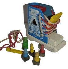 Vintage Playskool’s Wood Sorting and Tying Toy Old Woman Who Lived In A Shoe