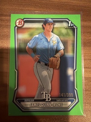 2026 Bowman Prospects James Quinn-Irons 1st Bowman Neon Green /399 #BP-4 Rays