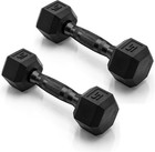 Rubber Coated Dumbbell Weights, Free Weights for Home Gym Strength Training, Ant