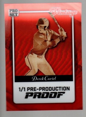 2026 Pro Set Metal Pre-Production Proof Vintage Prismatic Red Derek Curiel 1/1