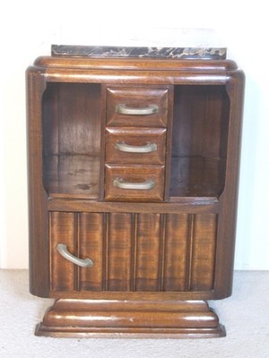 KM 558 Antiker  Nachttisch Mahagoni Frankreich um 1920 Marmor