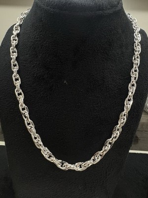 925 Sterlingsilber Diamantschliff Halskette Unisex Massiv Link 50.8cm SCI0213
