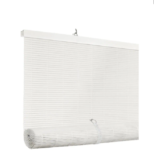 Fenêtre aveugle sans fil vinyle parasol enroulement intimité intérieur extérieur lattes blanches - Photo 1 sur 35