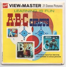 ABC CIRCUS Children's Alphabet View-Master Packet #B-411 with Factory TEST Reels