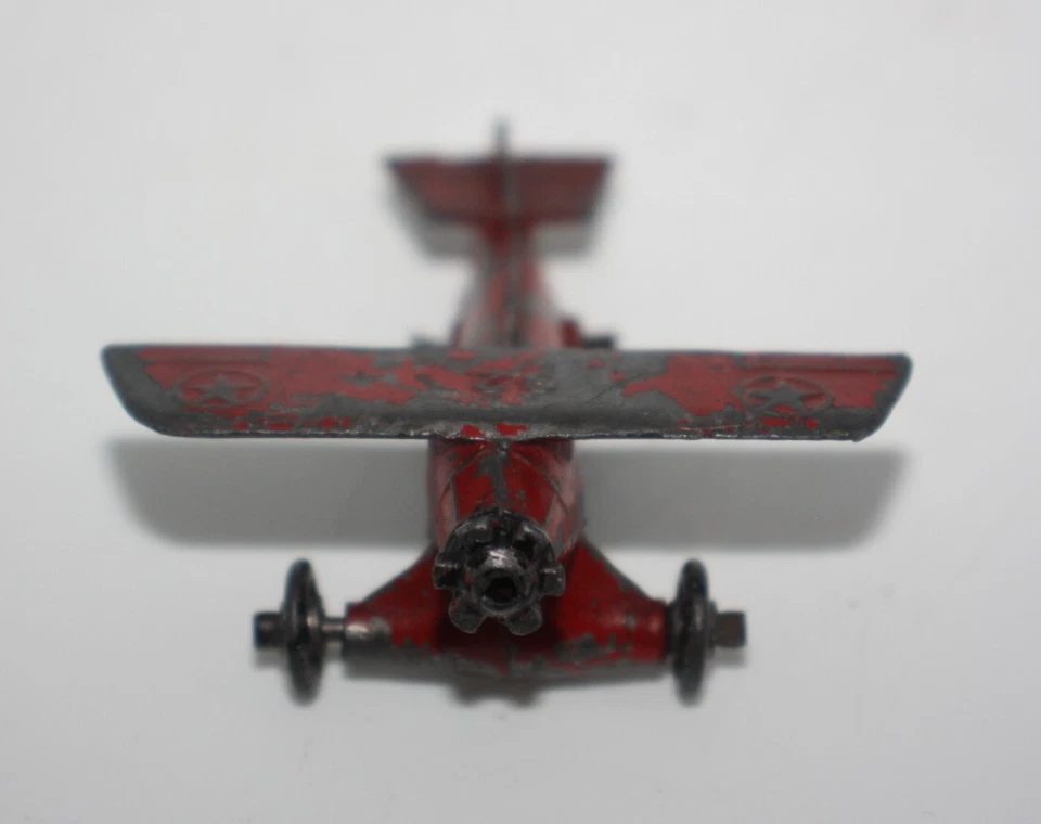 Slush Mold Airplane US Air Force #32 Red Vtg Metal Toy 2.5" missing prop - B - Image 2 of 4