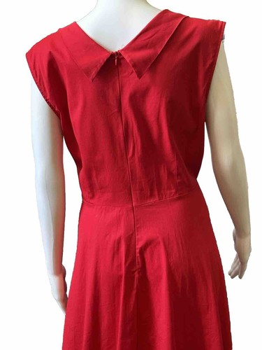 Acevog Red Fit and Flare Sweetheart Neckline Retro Inspired Dress Sz XL - Picture 10 of 21
