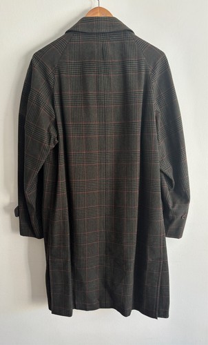 Vintage Aquascutum Plaid Check Showerproof Wool Balmacaan Overcoat/ Top Coat -38 - Picture 7 of 15