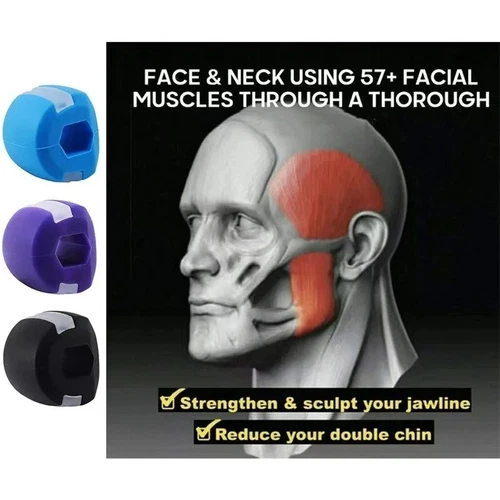 3PCS Jawline Exerciser Mouth Fitness Ball Jaw Trainer Face Double Chin Reduction - Picture 4 of 7