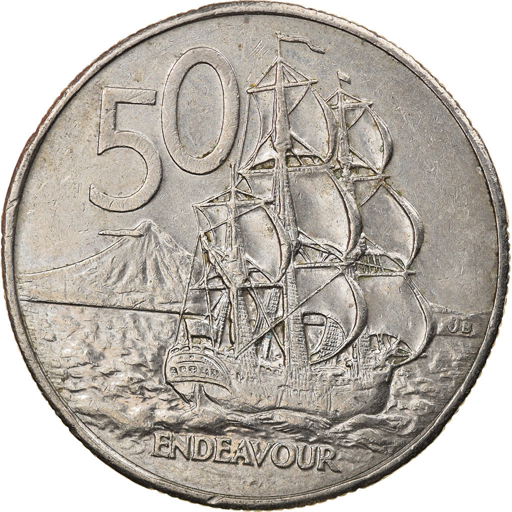 New Zealand 50 Cents Coin | Captain James Cook | HMS Endeavour