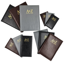 Index Address Book Leather Look Cover Executive Padded 4 Sizes Notebook A-Z