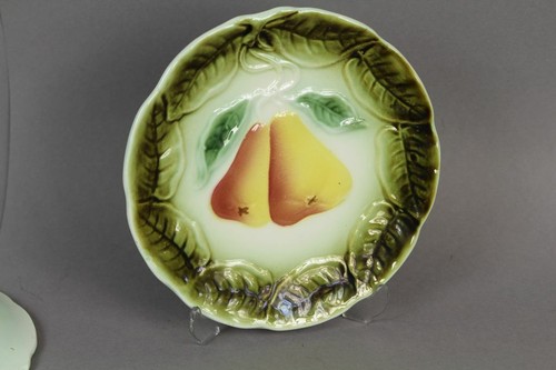 3 Vieux Céramique Assiette - Corbeille de Fruits - Ampoule Décor - Ø Par Env. 17 - Photo 10 sur 12