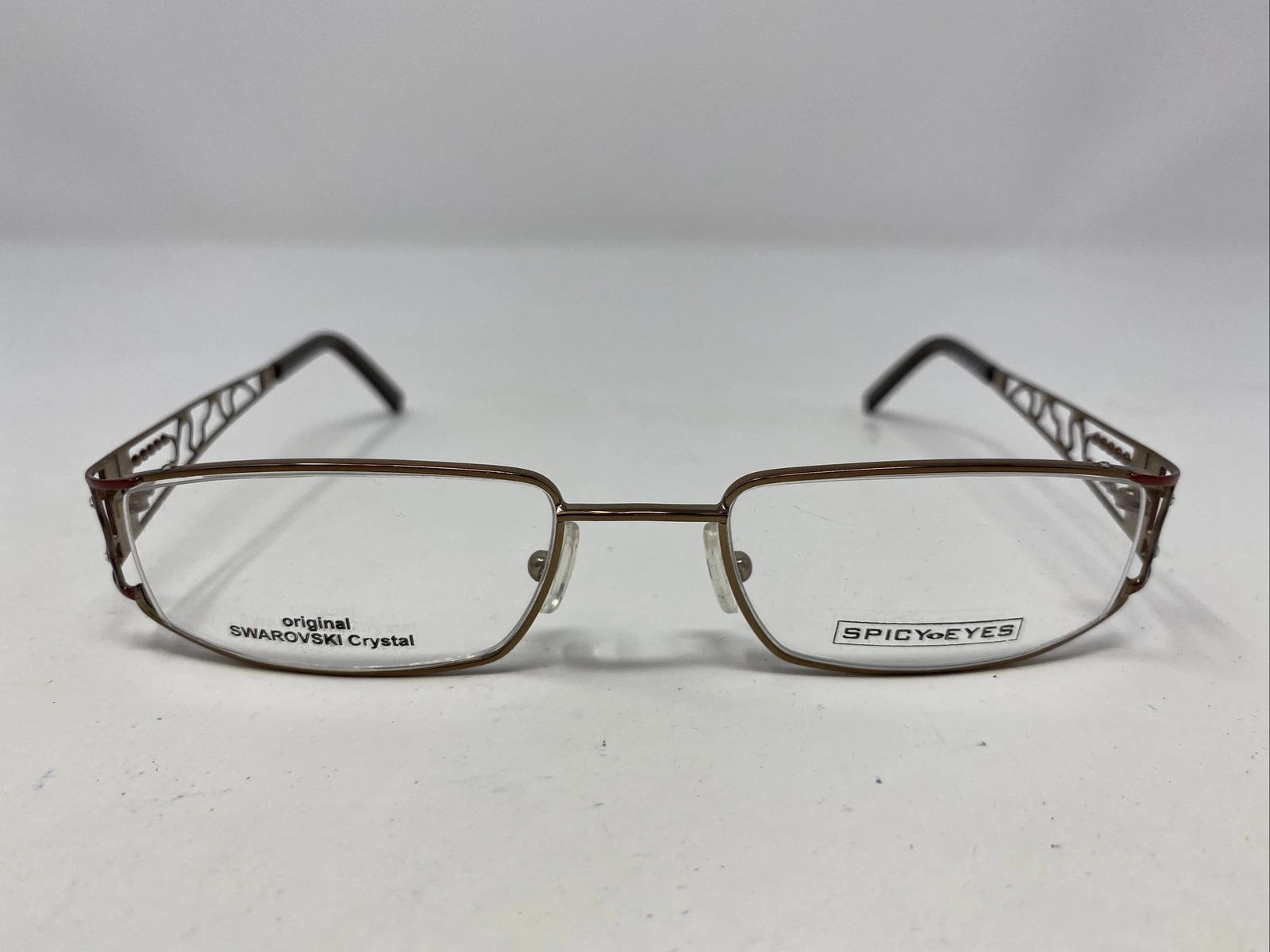 Spicy Eyes Italy SE 524 ARA 49 17 135 Brown Metal Full Rim Eyeglasses Frame AL80