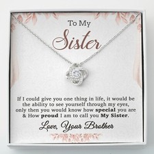 To My Sister Necklace, Brother to Sister, Birthday gift For Sister from Brother