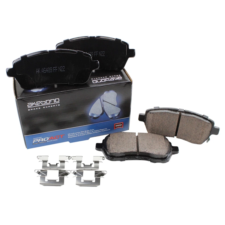 Juego de pastillas de freno delanteras de cerámica Akebono ProAct Ultra Premium para Ford Fiesta Mazda 2 Foto 3 de 4