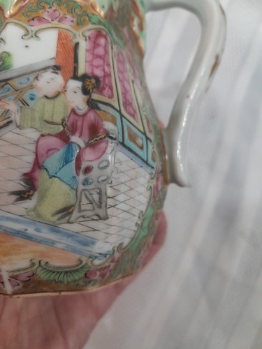 Jarra/crema japonesa vintage pintada a mano sin astillas sin marca - Imagen 5 de 7