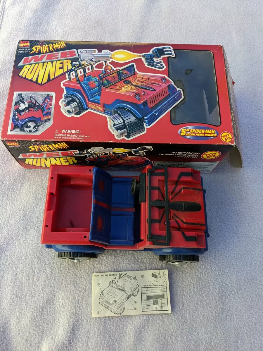 Vintage 1997 Toy Biz Spider Man Web Runner Jeep w box incomplete