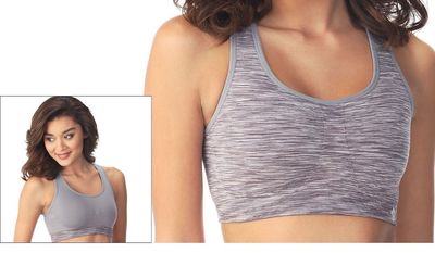 Lily of France Bra Reversible Medium-Impact Sport Black//Silv 2151801 Sz.S,M,L