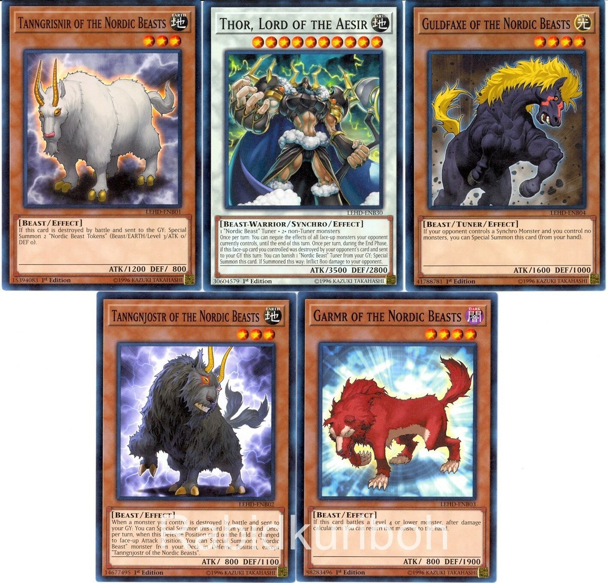 Yugioh Nordic Beast Set - Thor, Lord of the Aesir Tanngrisnir