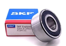 SKF 3203 A-2RS1TN9/C3MT33 Double Row Angular Contact Bearing 17 x 40 x 0.6875" !
