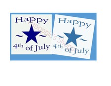 Stencil Happy 4th of July for Signs Blocks Chunkies Star Patriotic Americana