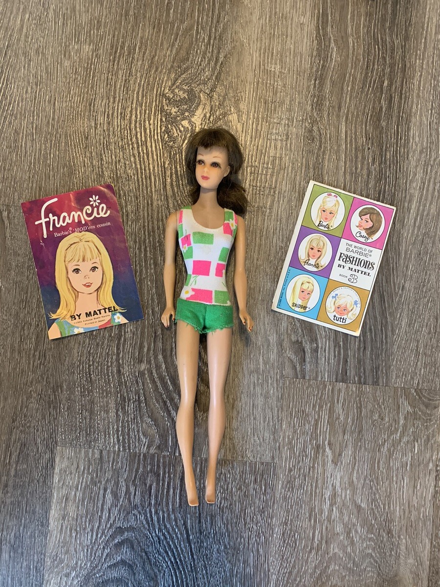 Vintage Brunette Francie Barbie Doll Twist Turn Ex Cond Original - Main Image