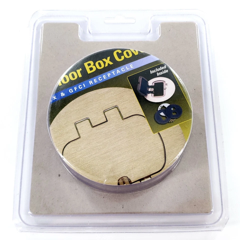 Cubierta de caja de piso Carlon E97BR dúplex GFCI receptáculo puerta única caja abierta Foto 2 de 4