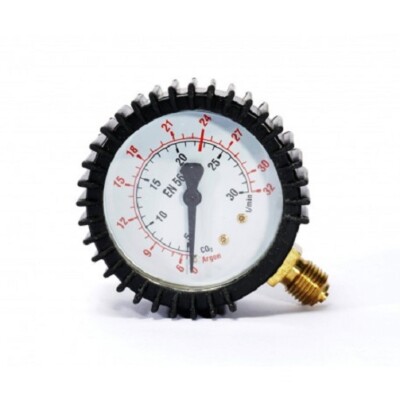 Neu Manometer CO2, ARGON ? 63mm Gasstrom 0-32l/min   Anschluss 1/4'' UNTERE