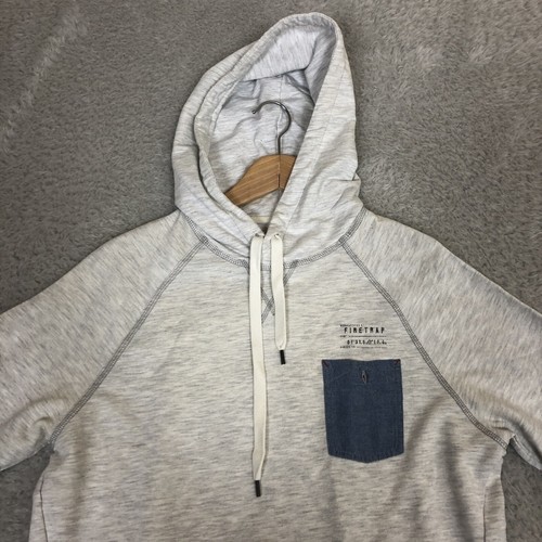 Firetrap Hoodie Mens M Medium Beige Pullover Pocket Hooded Drawstring - Picture 4 of 19