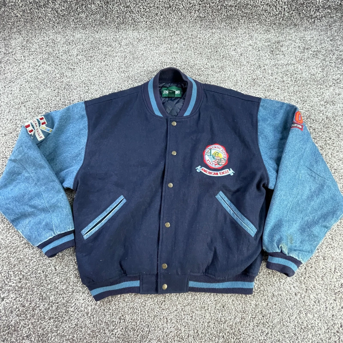 Vintage winnie the pooh denim varsity jacket sales