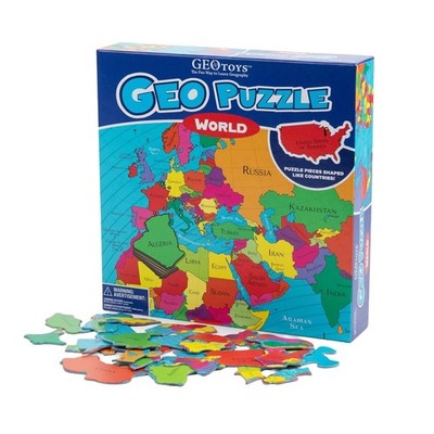 World Jigsaw Puzzle - 68 Pc Geography Game & Map Puzzle for Kids