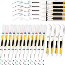 Long Head Deep Hole Marker Pens, 15PCS Long Nib Marker 20mm Quick Dry Waterproof