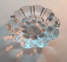 HOLMEGAARD GLASS ICEFLOWER CANDLE HOLDER SWEDISH ART GLASS COLLECTIBLE