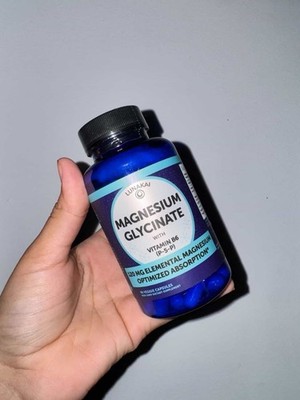 LUNAKAI Magnesium Glycinate + Vitamin B6 (P-5-P) 120mg 90 Capsules
