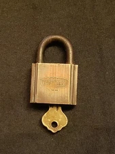 Read Vintage Craftsman Brass Padlock Vintage Lock & Key USA Rare Toolbox