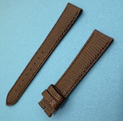 HIRSCH Rainbow 18mm Dark Brown Lizard Embossed Leather Watch Strap
