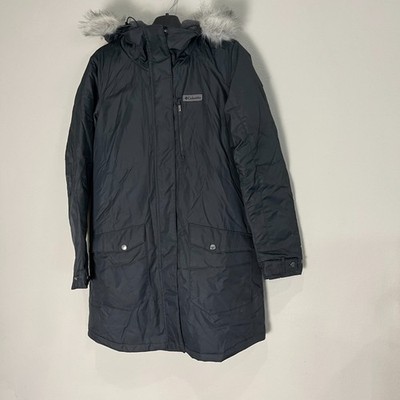 Columbia Parka Suttle Mountain Black Long Insulated Jacket Hood omniheat women M