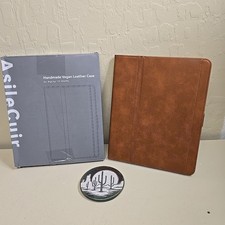 AsileCuir Handmade Case for iPad Air 13 Inch M3 2025 Vegan Leather Brown