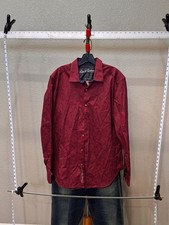 MINT Robert Graham Maroonish Artwork LONG SLEEVE SHIRT Large L 16.5 x 35/36