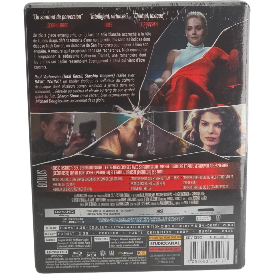 Basic Instinct 4K Ultra HD + Blu-Ray Steelbook Embossed Douglas, Sharon Stone B - Image 3 of 4