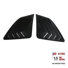 2PCS ABS Carbon Fibre Racing Style ABS Rear Side Window Louvers Bright Black