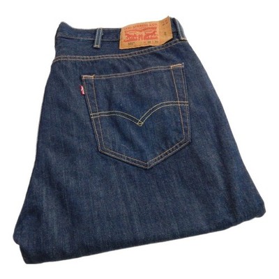 Levi 501 Straight Jeans Big E Blau Taille 38 Bein 30 W38 L30 Button Fly (Q7864)
