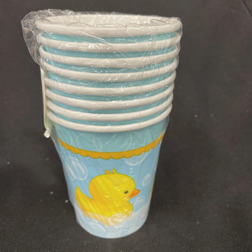 Bubble Bath Rubber Ducky Duck Animal Cute Baby Shower Party 9 oz. Paper Cups - Picture 3 of 3