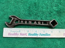 Old 6 3/8" Cast Iron Farm Implement Tool, "Iron Age", Free S/H