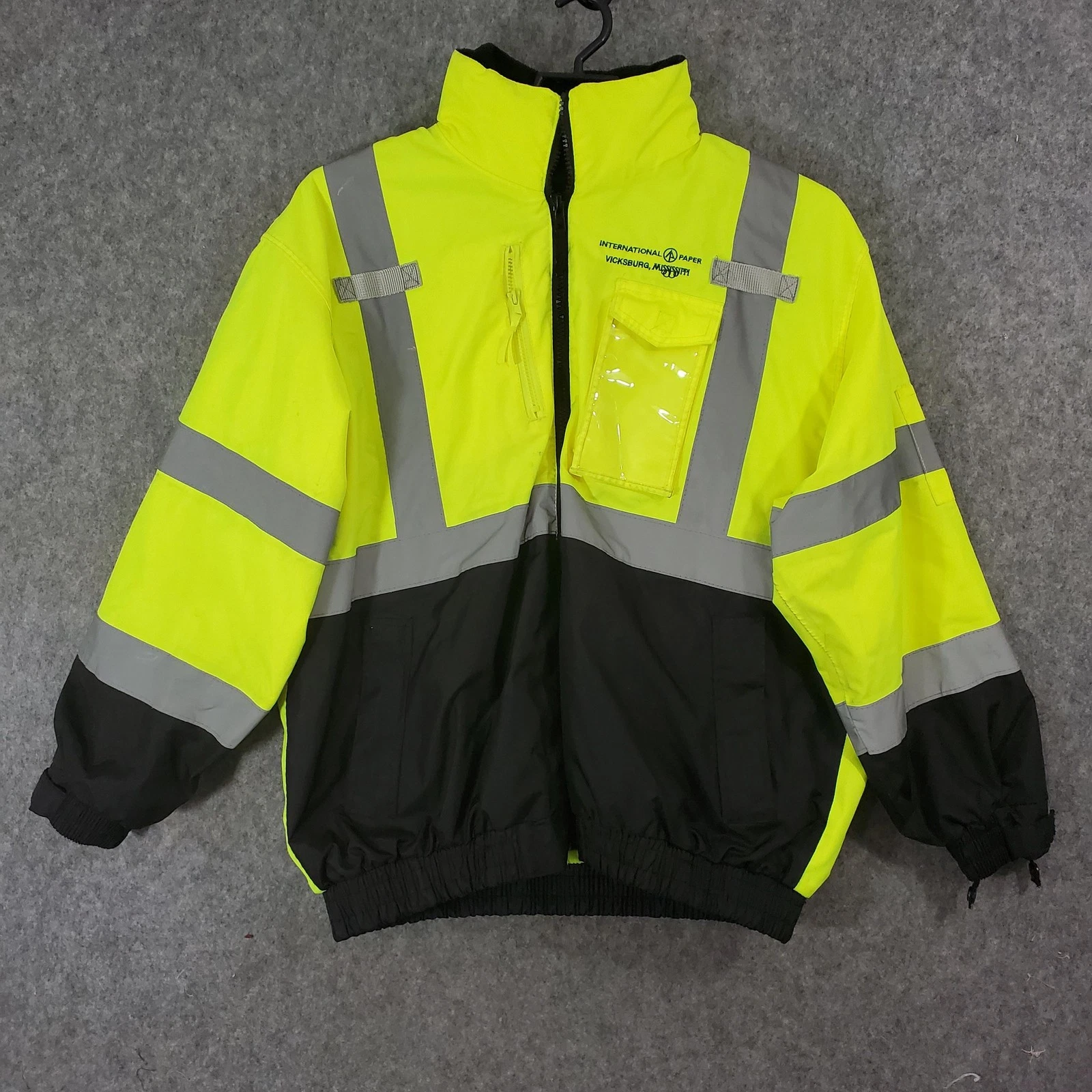 Radians Jacket Mens Large Yellow Black Hi Vis Reflective 3 In 1 Hooded Workwear image 1