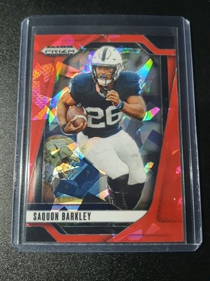 Saquon Barkley - Prizm Draft Picks 2025 - Eagles, Penn State - Red Cracked Ice 